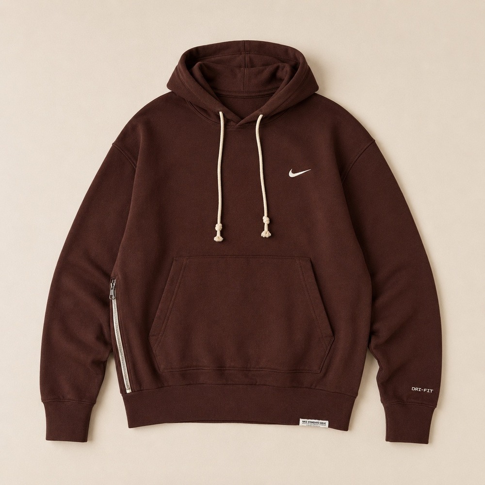 Nike Standard Issue Dri-FIT Pullover Hoodie Brown DA9522-203 Medium